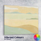 Minimalist Pastel Coastal Hills and Lake Landscape Canvas Wall Art Print Decor Picture Ready to Hang