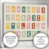 Colourful Hand Drawn Typography Symbols Graphic Design Poster Canvas Wall Art Print Decor Picture Ready to Hang