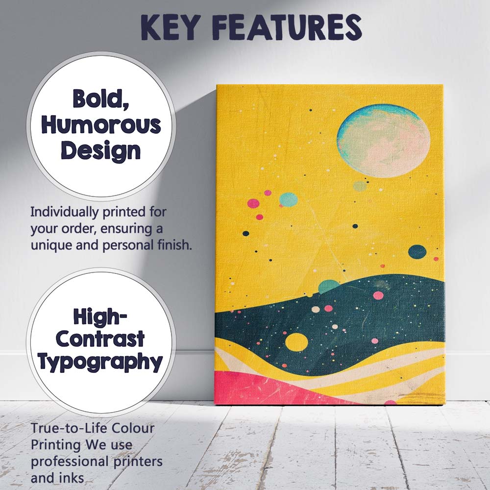 Modern Abstract Cosmic Landscape Colourful Planet Galaxy Art Canvas Wall Art Print Decor Picture Ready to Hang