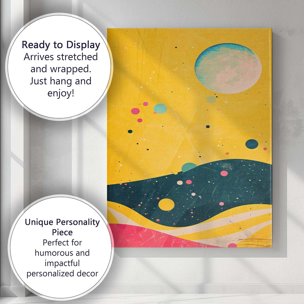 Modern Abstract Cosmic Landscape Colourful Planet Galaxy Art Canvas Wall Art Print Decor Picture Ready to Hang