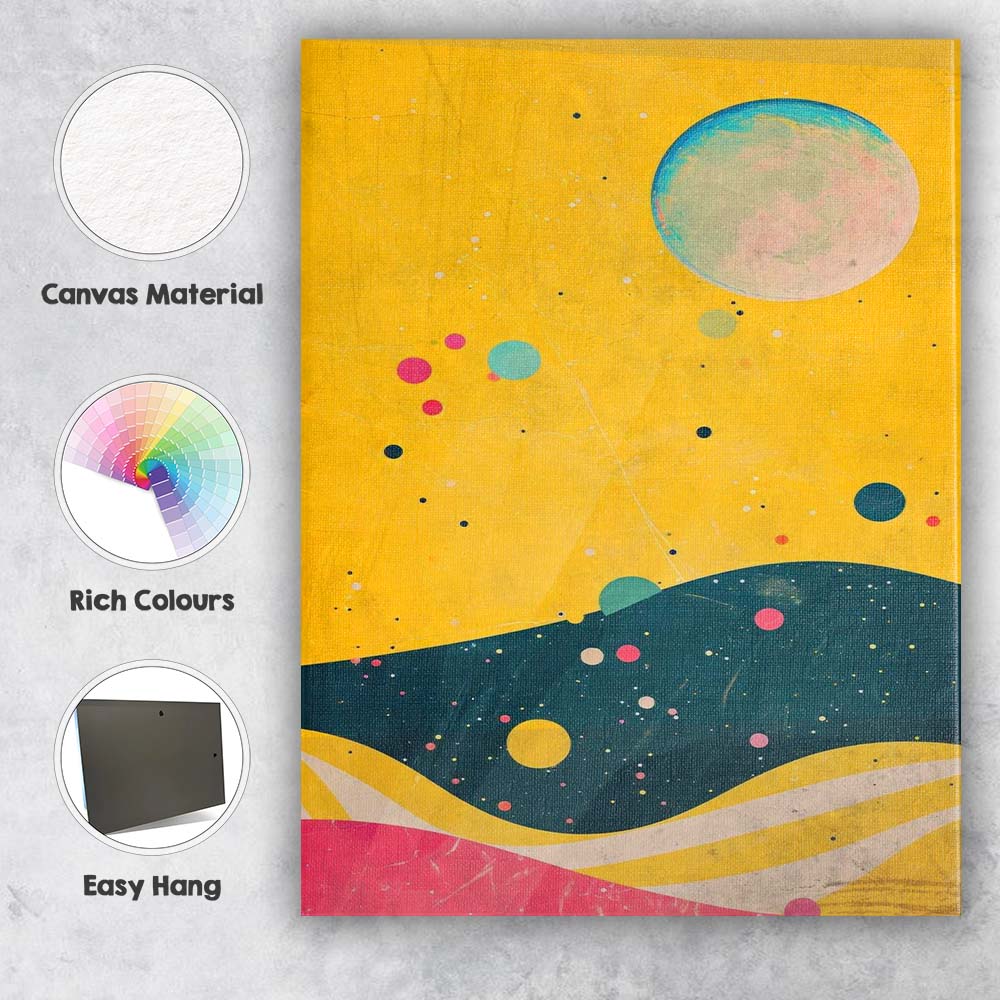 Modern Abstract Cosmic Landscape Colourful Planet Galaxy Art Canvas Wall Art Print Decor Picture Ready to Hang