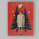 Surreal Woman Forest Moon Collage Contemporary Canvas Wall Art Print Decor Picture Ready to Hang