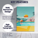 Luxury Mountain View Swimming Pool Contemporary Landscape Canvas Wall Art Print Decor Picture Ready to Hang