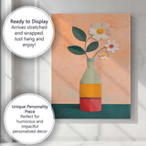 Minimalist Modern Daisy Flowers Vase Still Life Canvas Wall Art Print Decor Picture Ready to Hang