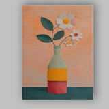 Minimalist Modern Daisy Flowers Vase Still Life Canvas Wall Art Print Decor Picture Ready to Hang