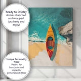 Overhead Coastal Kayak Beach Ocean Adventure Canvas Wall Art Print Decor Picture Ready to Hang