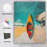 Overhead Coastal Kayak Beach Ocean Adventure Canvas Wall Art Print Decor Picture Ready to Hang