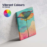 Colourful Watercolour Lotus Leaf Botanical Abstract Canvas Wall Art Print Decor Picture Ready to Hang