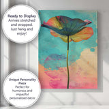Colourful Watercolour Lotus Leaf Botanical Abstract Canvas Wall Art Print Decor Picture Ready to Hang