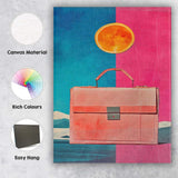 Contemporary Coral Briefcase Pop Art Minimalist Canvas Wall Art Print Decor Picture Ready to Hang