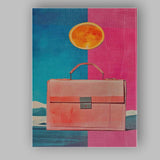 Contemporary Coral Briefcase Pop Art Minimalist Canvas Wall Art Print Decor Picture Ready to Hang