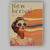 Retro Summer Fashion Woman Sunglasses Advertisement Poster Canvas Wall Art Print Decor Picture Ready to Hang