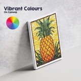 Stained Glass Pineapple Tropical Fruit Mosaic Artwork Canvas Wall Art Print Decor Picture Ready to Hang