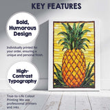 Stained Glass Pineapple Tropical Fruit Mosaic Artwork Canvas Wall Art Print Decor Picture Ready to Hang