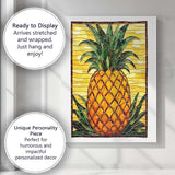 Stained Glass Pineapple Tropical Fruit Mosaic Artwork Canvas Wall Art Print Decor Picture Ready to Hang