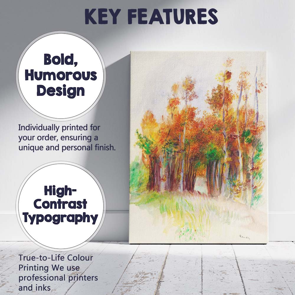 Autumn Woodland Watercolour Forest Landscape Painting Canvas Wall Art Print Decor Picture Ready to Hang
