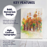 Autumn Woodland Watercolour Forest Landscape Painting Canvas Wall Art Print Decor Picture Ready to Hang
