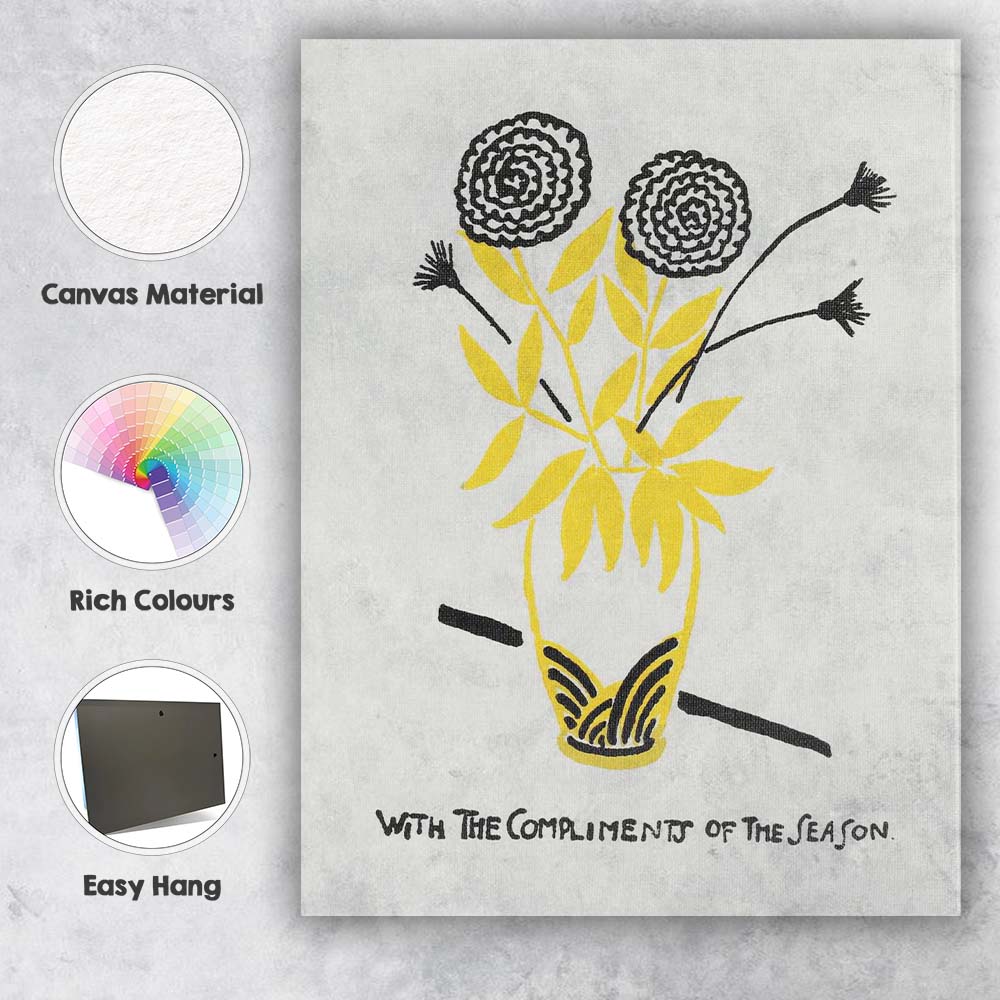 Black White Spiral Floral Bouquet Minimalist Botanical Illustration Canvas Wall Art Print Decor Picture Ready to Hang