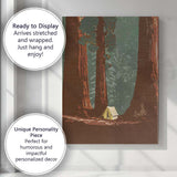 Minimalist Forest Camping Tent Woodland Landscape Illustration Canvas Wall Art Print Decor Picture Ready to Hang