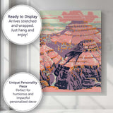 Pastel Grand Canyon Desert Landscape Travel Illustration Canvas Wall Art Print Decor Picture Ready to Hang