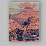 Pastel Grand Canyon Desert Landscape Travel Illustration Canvas Wall Art Print Decor Picture Ready to Hang