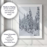 Snow Covered Evergreen Winter Forest Photography Canvas Wall Art Print Decor Picture Ready to Hang