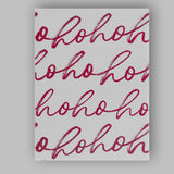Festive Red Ho Ho Ho Brush Script Typography Canvas Wall Art Print Decor Picture Ready to Hang