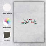 Minimalist Watercolour Holly Berry Branch Botanical Canvas Wall Art Print Decor Picture Ready to Hang