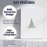 Minimalist Hand Drawn Christmas Tree Watercolour Sketch Canvas Wall Art Print Decor Picture Ready to Hang