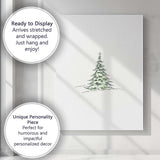 Minimalist Hand Drawn Christmas Tree Watercolour Sketch Canvas Wall Art Print Decor Picture Ready to Hang