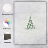 Minimalist Hand Drawn Christmas Tree Watercolour Sketch Canvas Wall Art Print Decor Picture Ready to Hang