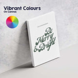 Elegant Be Merry And Bright Christmas Typography Canvas Wall Art Print Decor Picture Ready to Hang