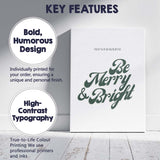 Elegant Be Merry And Bright Christmas Typography Canvas Wall Art Print Decor Picture Ready to Hang