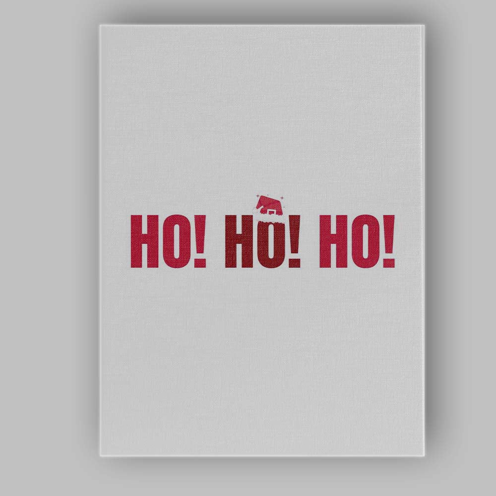 Festive Ho Ho Ho Santa Hat Christmas Typography Canvas Wall Art Print Decor Picture Ready to Hang