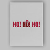 Festive Ho Ho Ho Santa Hat Christmas Typography Canvas Wall Art Print Decor Picture Ready to Hang