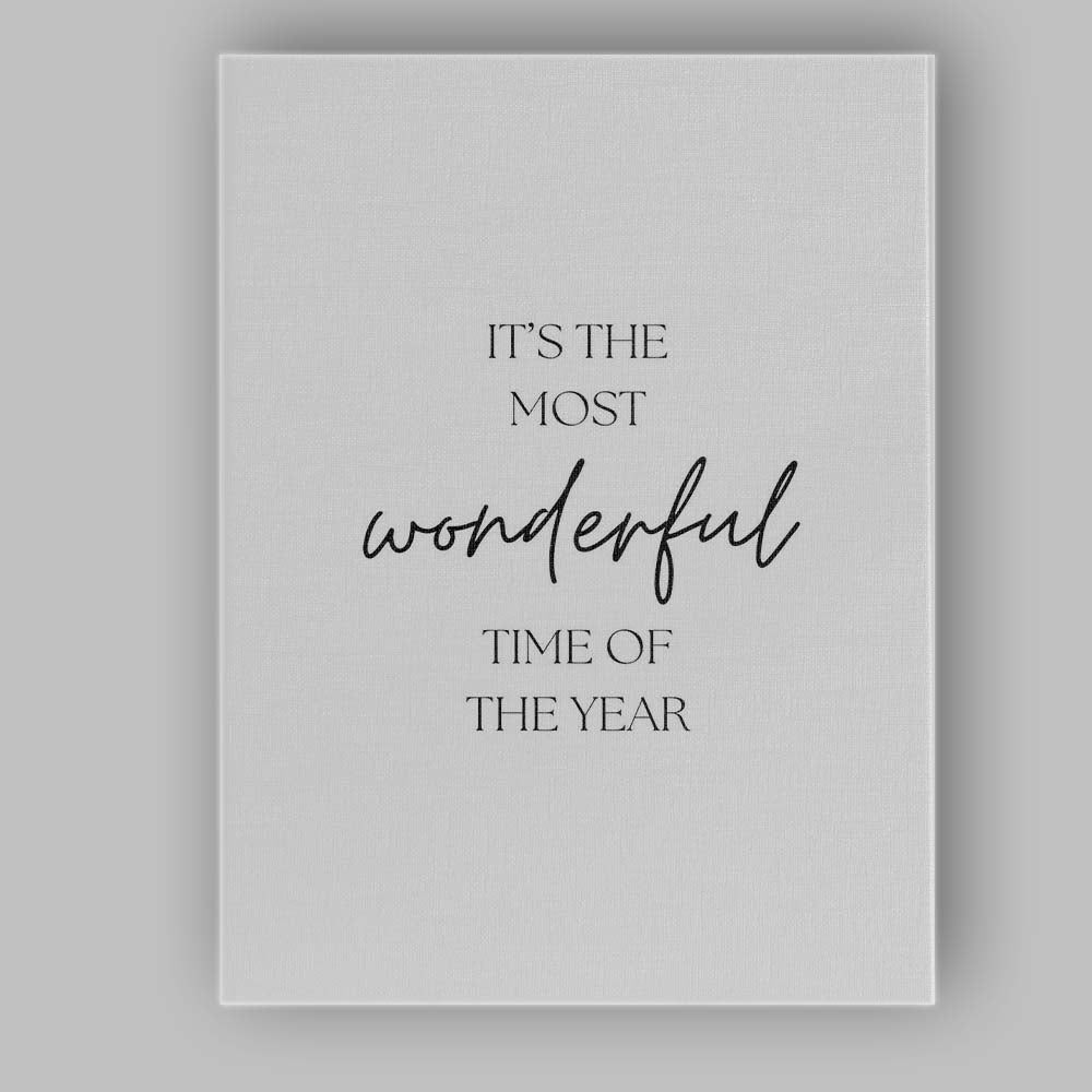 Minimalist Most Wonderful Time Of The Year Christmas Quote Canvas Wall Art Print Decor Picture Ready to Hang