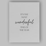 Minimalist Most Wonderful Time Of The Year Christmas Quote Canvas Wall Art Print Decor Picture Ready to Hang