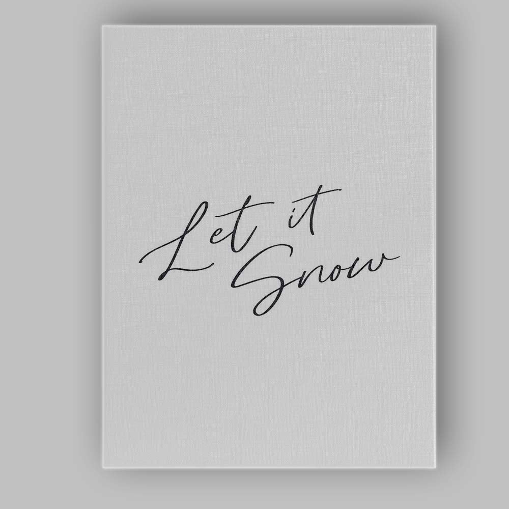 Minimalist Let It Snow Hand Lettered Christmas Quote Canvas Wall Art Print Decor Picture Ready to Hang