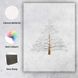 Minimalist Snow Covered Christmas Pine Tree Watercolour Canvas Wall Art Print Decor Picture Ready to Hang