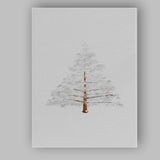 Minimalist Snow Covered Christmas Pine Tree Watercolour Canvas Wall Art Print Decor Picture Ready to Hang