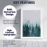 Misty Evergreen Pine Forest Watercolour Winter Landscape Canvas Wall Art Print Decor Picture Ready to Hang