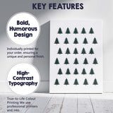 Minimalist Dark Green Christmas Tree Repeat Pattern Canvas Wall Art Print Decor Picture Ready to Hang