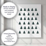 Minimalist Dark Green Christmas Tree Repeat Pattern Canvas Wall Art Print Decor Picture Ready to Hang