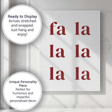 Scandinavian Fa La La Christmas Typography Print Canvas Wall Art Print Decor Picture Ready to Hang