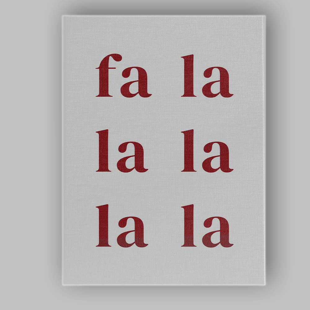 Scandinavian Fa La La Christmas Typography Print Canvas Wall Art Print Decor Picture Ready to Hang