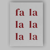 Scandinavian Fa La La Christmas Typography Print Canvas Wall Art Print Decor Picture Ready to Hang