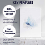 Abstract Blue Snowy Winter Forest Watercolour Landscape Canvas Wall Art Print Decor Picture Ready to Hang