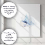 Abstract Blue Snowy Winter Forest Watercolour Landscape Canvas Wall Art Print Decor Picture Ready to Hang