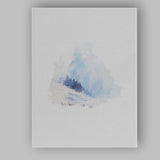 Abstract Blue Snowy Winter Forest Watercolour Landscape Canvas Wall Art Print Decor Picture Ready to Hang
