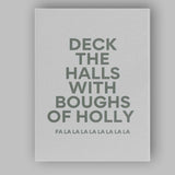 Minimalist Deck The Halls Christmas Typography Quote Canvas Wall Art Print Decor Picture Ready to Hang